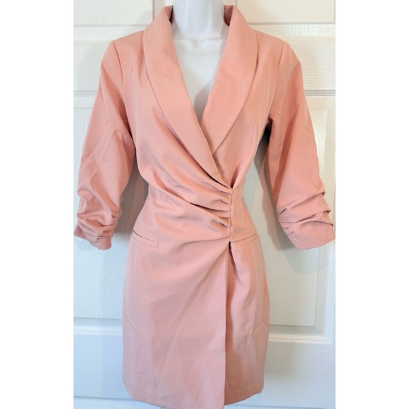 MISS SELFRIDGE Dresses & Skirts - MISS SELFRIDGE Dusty Pink Rose Mini Coat Dress Size 4